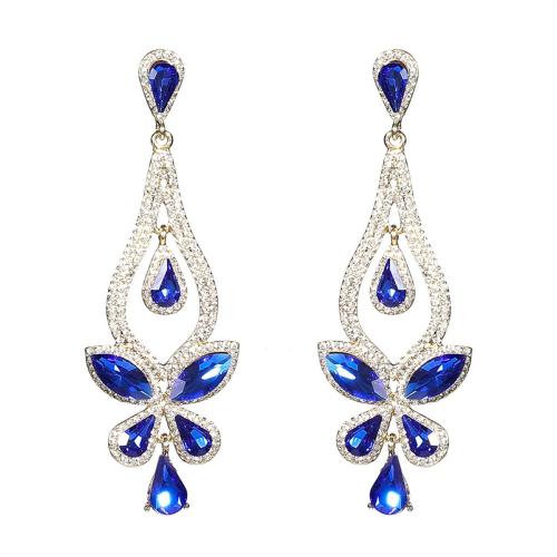 Sinc Alloy Earrings, le Gloine, jewelry faisin & do bhean & le rhinestone, dathanna níos mó le haghaidh rogha, Díolta De réir Péire