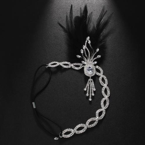 Headband Copper Alloy with Elastic Thread fashion jewelry & for woman & with rhinestone Sold By PC