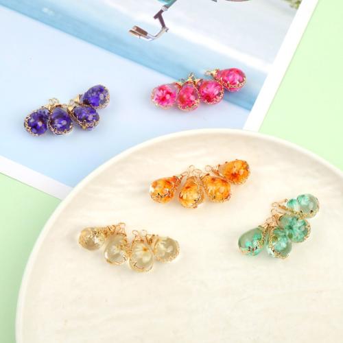 Zinc Alloy Pendant with Epoxy Sticker Teardrop plated DIY Sold By PC