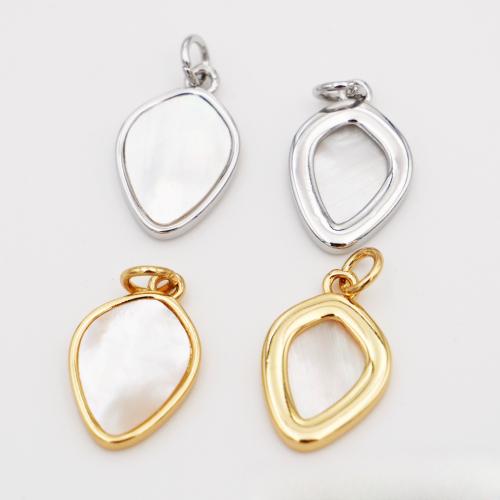Colgantes de la joyería de cobre amarillo, metal, con Nácar, chapado, Bricolaje, más colores para la opción, libre de níquel, plomo & cadmio, Vendido por UD