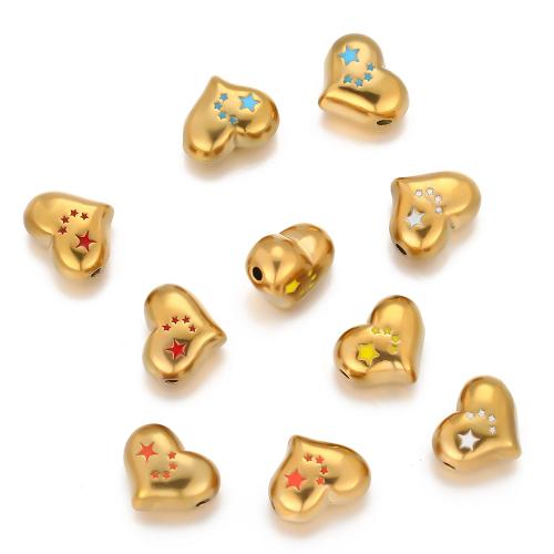 Edelstahl-Beads, 304 Edelstahl, goldfarben plattiert, DIY & Emaille, keine, 10PCs/Tasche, verkauft von Tasche