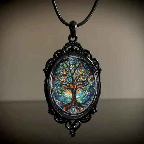 Zinc Alloy Jewelry Necklace with Glass plated fashion jewelry mixed colors Sold By PC