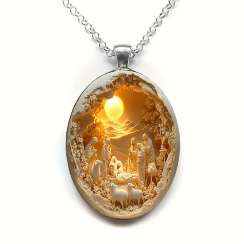 Zinc Alloy Jewelry Necklace with Glass plated fashion jewelry Sold By PC