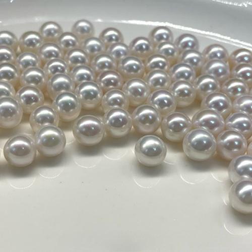 Runde ferskvandskulturperle Beads, Ferskvandsperle, du kan DIY, hvid, 4x9mm, Solgt af PC