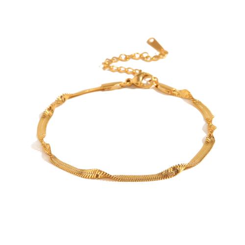 Stainless Steel Jewelry Bracelet 304 Stainless Steel 18K gold plated fashion jewelry & for woman Sold By PC