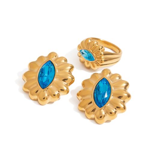 Seiteanna Jewelry Cruach dhosmálta, 304 Cruach dhosmálta, le Ciúbach Zirconia, plátáilte, jewelry faisin & stíleanna éagsúla do rogha & do bhean, órga, Díolta De réir PC