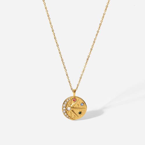 Jewelry Cruach dhosmálta muince, 304 Cruach dhosmálta, 18K ór plátáilte, jewelry faisin & micrea réiteach zirconia ciúbach & do bhean, Díolta De réir PC