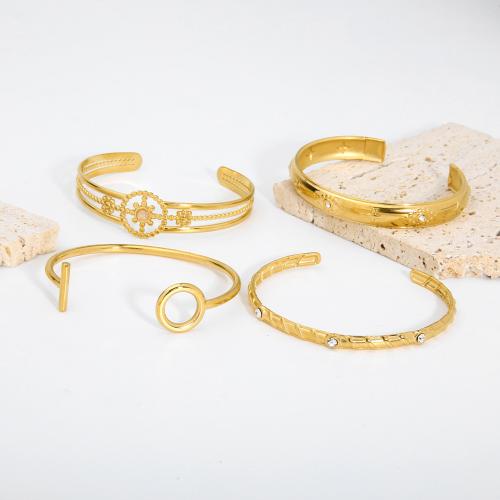 Bracelet en acier inoxydable, Acier inoxydable 304, Placage, styles différents pour le choix & pour femme & creux, doré, Vendu par PC
