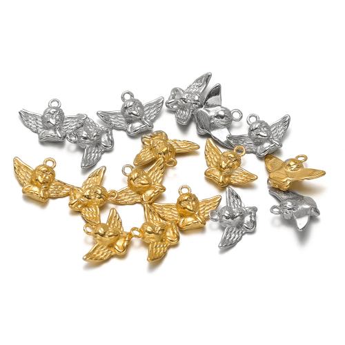 Stainless Steel Pendants 304 Stainless Steel Angel Vacuum Ion Plating DIY Sold By Bag
