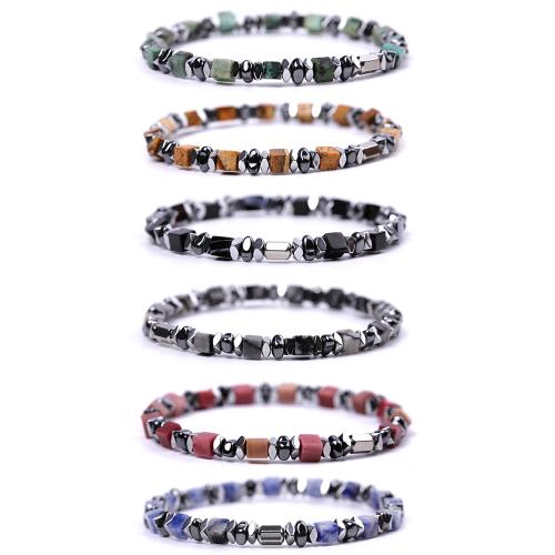 Edelsteen armbanden, met Elastische draad & Hematiet, handgemaakt, mode sieraden & verschillende materialen voor de keuze & uniseks, Verkocht door PC