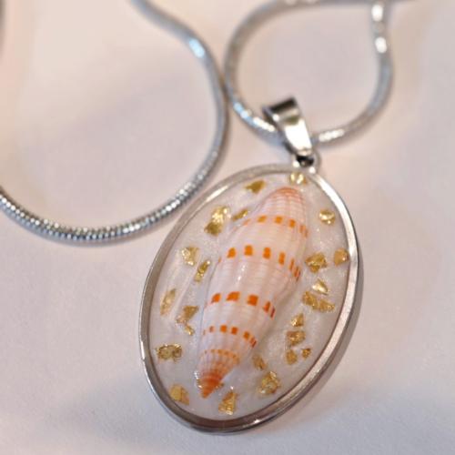 Shell Necklaces Stainless Steel with Shell fashion jewelry & for woman & epoxy gel Sold By PC