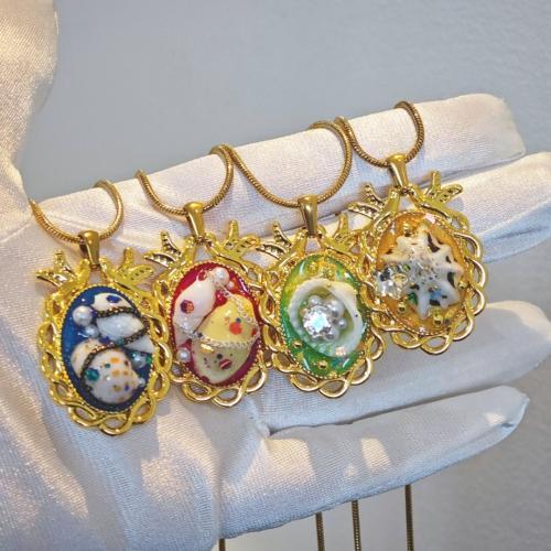 Shell Necklaces Zinc Alloy with ABS Plastic Pearl & Shell with 5cm extender chain fashion jewelry & for woman & enamel Length Approx 45 cm Sold By PC