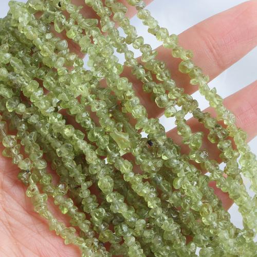 Cloch peridot Bead, neamhrialta, DIY, glas, 3-5mm, Díolta De réir Snáithe