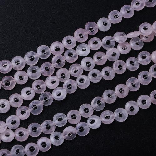 Φυσικό ροζ χαλαζία χάντρες, Rose Quartz, Λουκουμάς, DIY, ροζ, 8mm, Sold Per 40 cm Strand