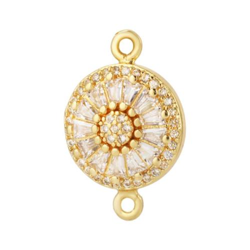 Brass Sieraden Connector, Messing, plated, DIY & micro pave zirconia, meer kleuren voor de keuze, nikkel, lood en cadmium vrij, Verkocht door pair
