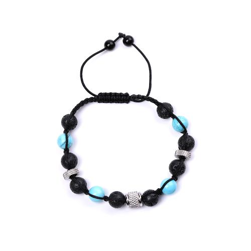 Bracelets de pierres précieuses, pierre gemme, avec Cordon de noeud & Acier inoxydable 304, fait à la main, bijoux de mode & unisexe & styles différents pour le choix, Vendu par PC