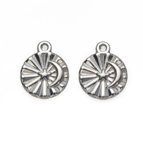 Stainless Steel Pendants 304 Stainless Steel Round DIY Sold By PC