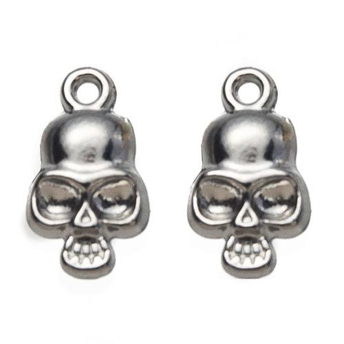 Roestvrij staal Skull Hangers, 304 roestvrij staal, Schedel, DIY, meer kleuren voor de keuze, 7.01x3.28x12.43mm, Verkocht door PC