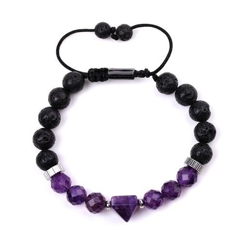Bracelets de pierres précieuses, pierre gemme, avec Cordon de noeud & Acier inoxydable 304, fait à la main, bijoux de mode & différents matériaux pour le choix & unisexe, Vendu par PC