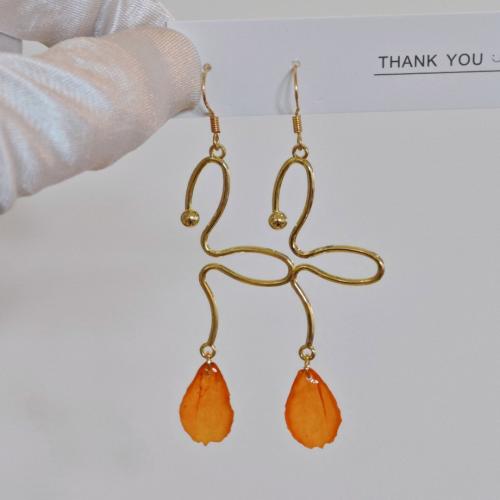 Zinc Alloy Drop Earring with Resin fashion jewelry & for woman Sold By Pair