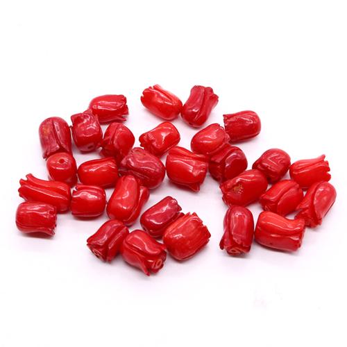 Synteettinen Coral Helmi, Kukka, tee-se-itse, punainen, 9x10mm, Myymät Strand