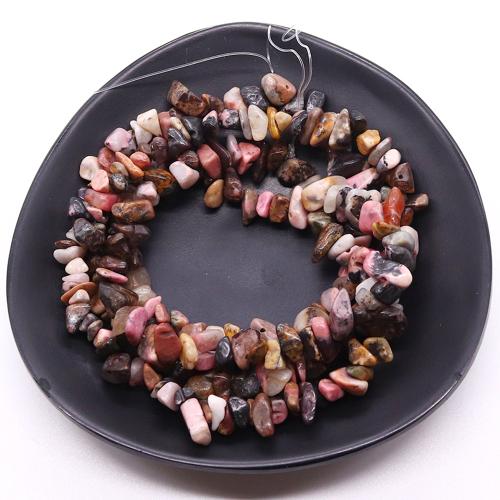 Gemstone Jewelry Karoliukai, Juodosios juostelės Rhodochrosite akmuo, Nereguliarus, Pasidaryk pats, mišrios spalvos, 8mm, Pardavė Strand