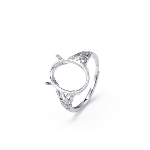 925 sterling zilveren ring vinger Setting, DIY, 10x13mm, Verkocht door Strand
