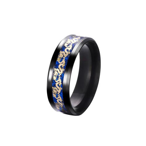 Titanium Staal Finger Ring, Draak, plated, verschillende grootte voor keus & voor de mens, meer kleuren voor de keuze, Maat:6-13, Verkocht door PC