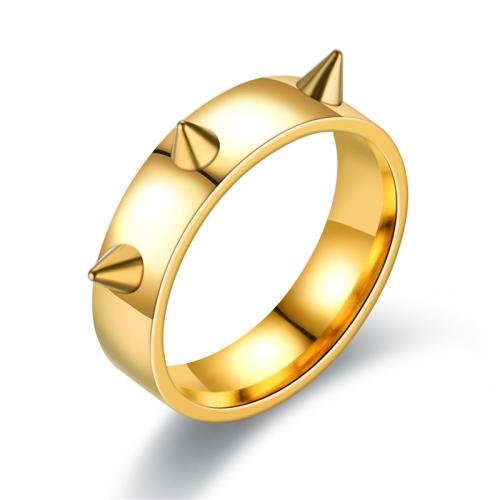 Titanium Staal Finger Ring, plated, uniseks & verschillende grootte voor keus, meer kleuren voor de keuze, Maat:6-12, Verkocht door PC