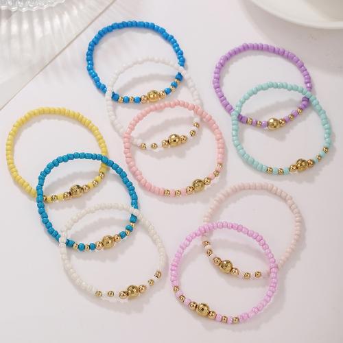Zinc Alloy nilkkaremmi, Seedbead, kanssa Sinkkiseos, kullan väri kullattu, muoti korut, enemmän värejä valinta, 10PC/Strand, Myymät Strand