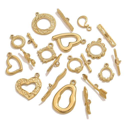 RVS Toggle sluiting, 304 roestvrij staal, plated, DIY & verschillende stijlen voor de keuze, meer kleuren voor de keuze, 5sets/Bag, Verkocht door Bag