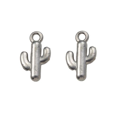 Jóias Pingentes de aço inoxidável, Aço inoxidável 304, Opuntia Stricta, DIY, Mais cores pare escolha, 8.85x2.90x14.95mm, vendido por PC
