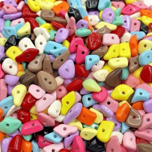 Solid Color Akrylpärlor, Akryl, DIY, fler färger för val, 4*6mm to 6*10mm random, Innerdiameter:Ca 1mm, 10PC/Lot, Säljs av Lot
