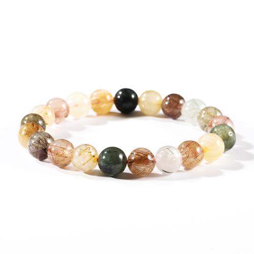 Bracelets quartz, quartz rutile, bijoux de mode, couleurs mélangées, Vendu par PC