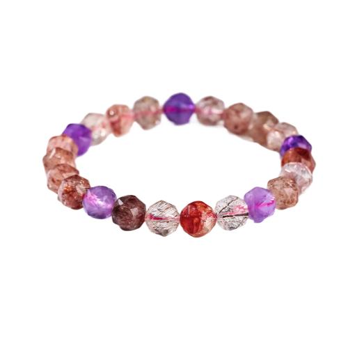 Quartz Armbånd, Naturlig Quartz, mode smykker, blandede farver, 8mm, Solgt af PC