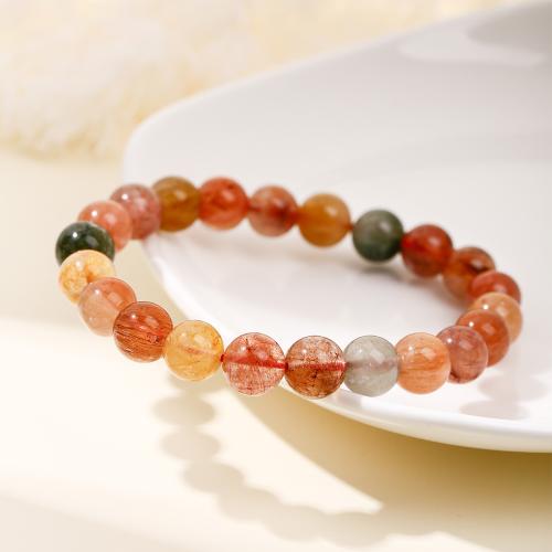 Kwarts armbanden, Rutielkwarts, Ronde, mode sieraden, multi-gekleurde, Verkocht door PC