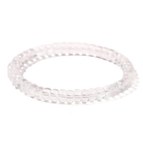 Quartz Armbånd, Clear Quartz, Heishi, mode smykker, klar, 3x6mm, Solgt af PC