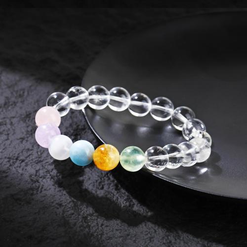 Quartz Karkötők, Természetes Quartz, Kerek, divat ékszerek, kevert színek, 10mm, Által értékesített PC