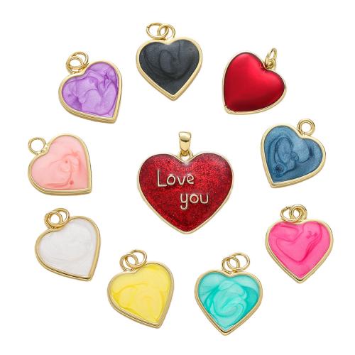 Brass Heart Pendants with White Shell plated DIY & enamel nickel lead & cadmium free Sold By PC