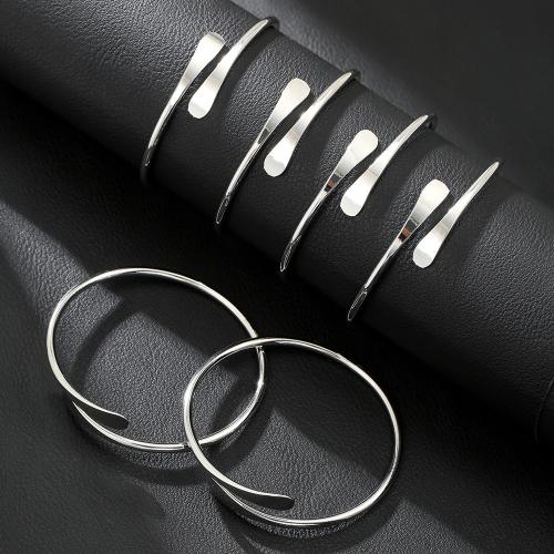 Lo zinco in lega Bangle Jewelry, lega in zinco, placcato color oro, gioielli di moda, nessuno, 6PC/set, Venduto da set