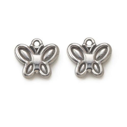 Pendants Jewelry Cruach dhosmálta, 304 Cruach dhosmálta, Féileacán, DIY, dathanna níos mó le haghaidh rogha, 11.93x2.69x10.98mm, Díolta De réir PC