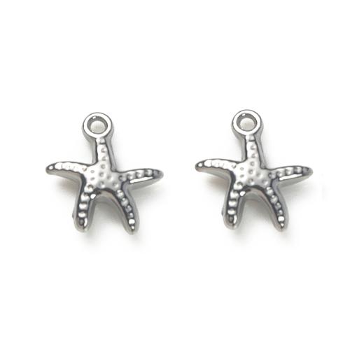 Aço inoxidável animal Pingentes, Aço inoxidável 304, Estrela do mar, DIY, Mais cores pare escolha, 11.36x3.50x12.08mm, vendido por PC