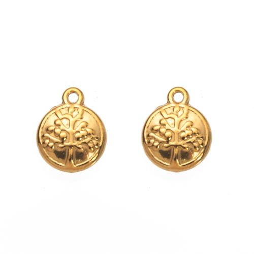 Stainless Steel Pendants 304 Stainless Steel Round DIY Sold By PC