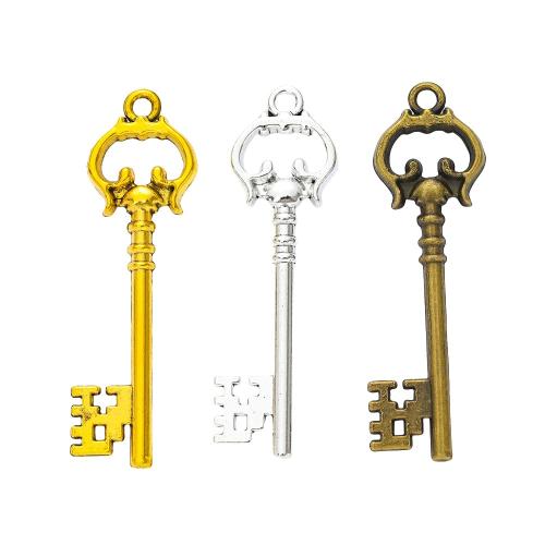 Cink ötvözet Lock Medálok, Kulcs, galvanizált, DIY, több színt a választás, 200PC-k/Bag, Által értékesített Bag