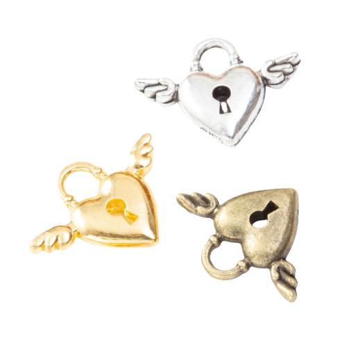 Zink Alloy Hjärta Hängen, plated, DIY, fler färger för val, 200PC/Bag, Säljs av Bag