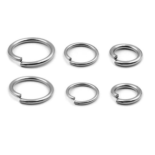 304 rustfrit stål Saw Cut Closed Jump Ring, forskellig størrelse for valg, oprindelige farve, Solgt af PC