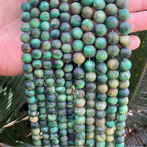 Tiger Eye Perla, Krug, možete DIY & različite veličine za izbor, zelen, Prodano Per Približno 40 cm Strand