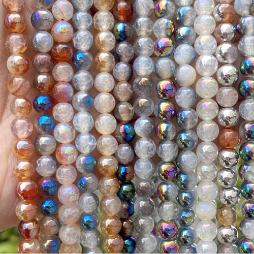 Crackle Quartz Beads Round plated DIY Sold By Strand