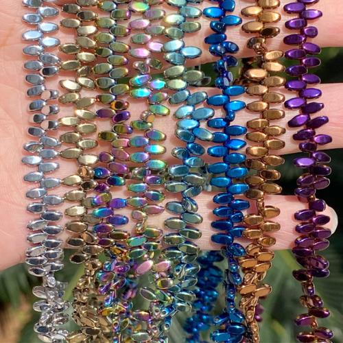 Non Magnetic Hematite Beads DIY & double-hole plated Approx Sold By Strand