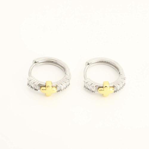 Ottone Leverback Orecchini, gioielli di moda & Micro spianare cubic zirconia & per la donna, colore originale, Venduto da coppia
